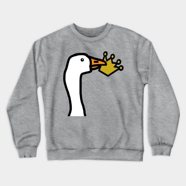 Portrait of a Funny Goose Stealing a Crown Crewneck Sweatshirt by ellenhenryart